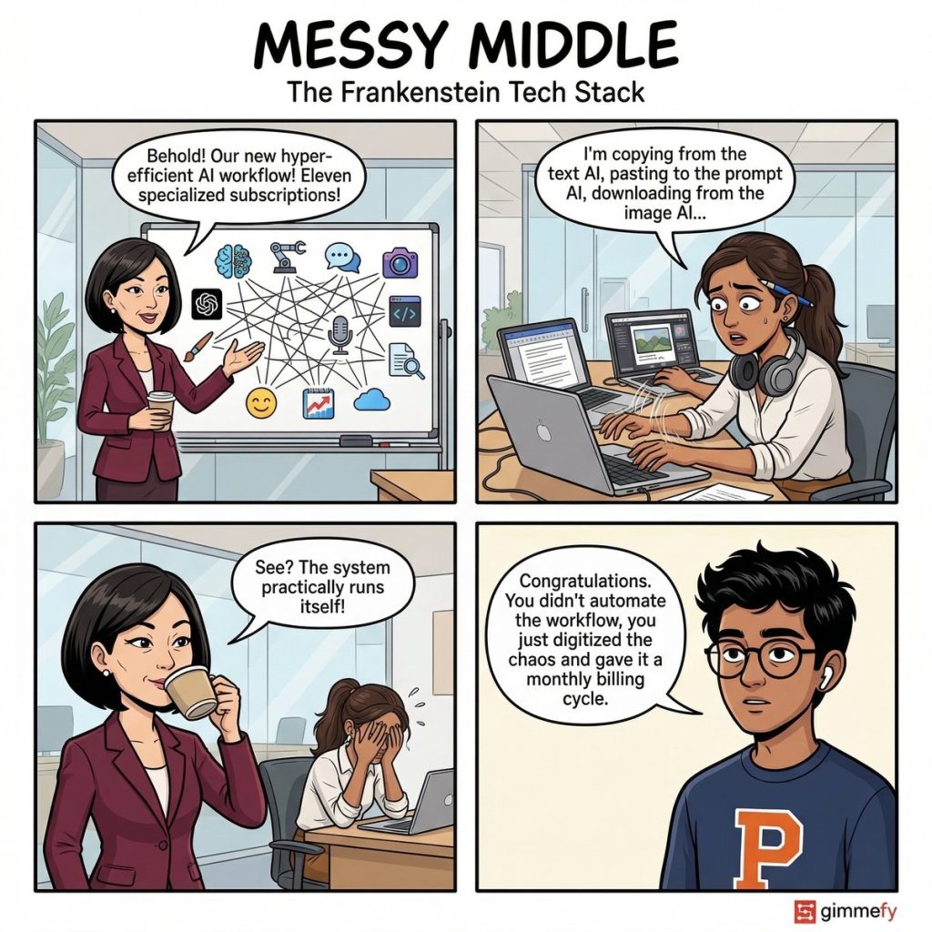 Messy Middle #001: The Frankenstein Tech Stack