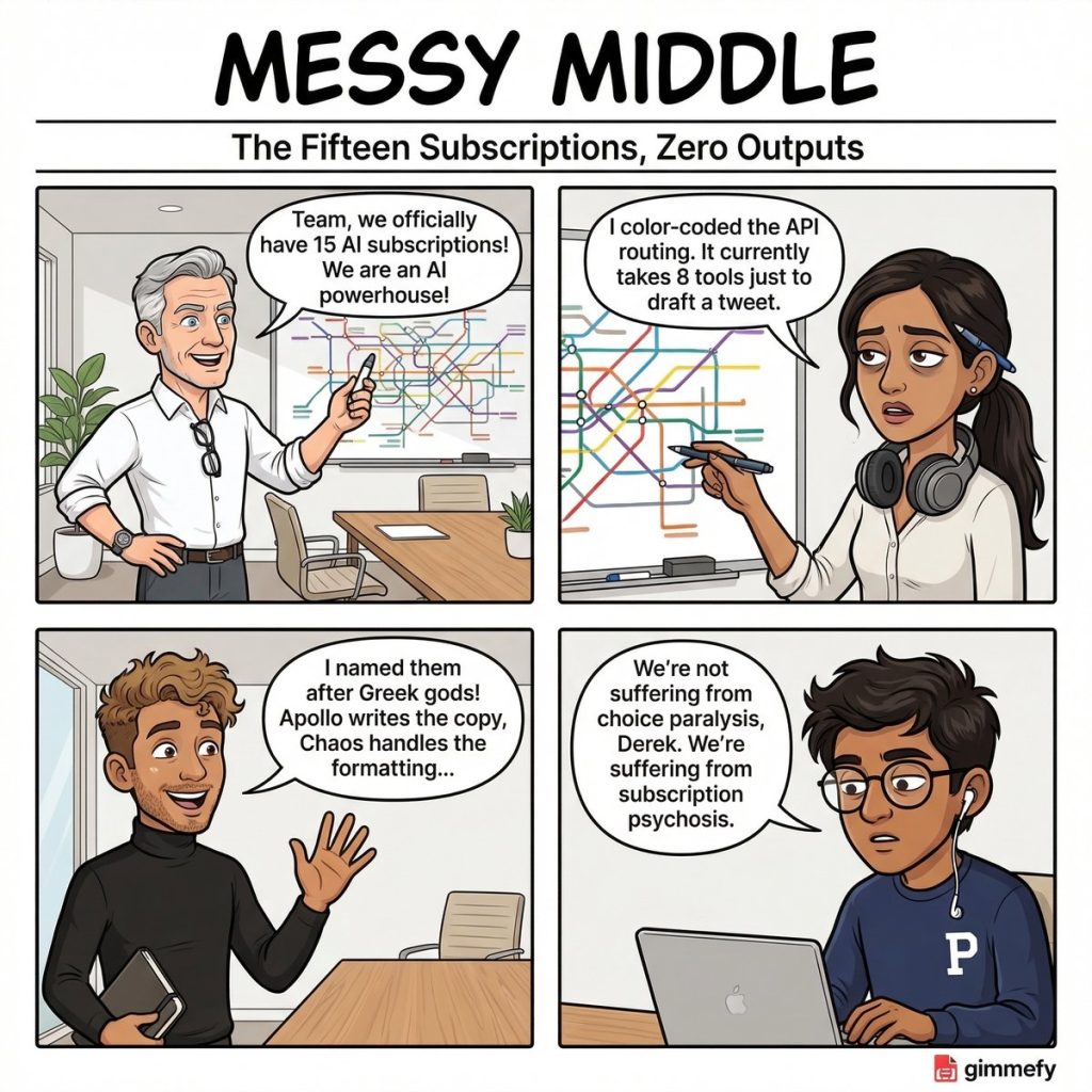 Messy Middle #010: Fifteen Subscriptions, Zero Outputs
