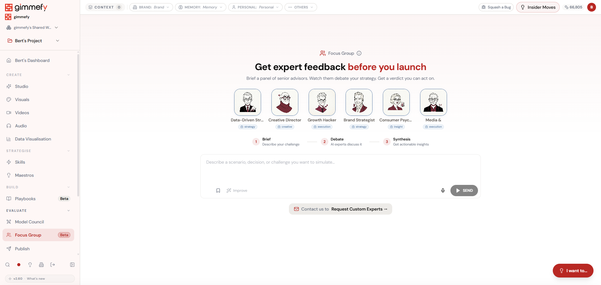 Focus Group interface